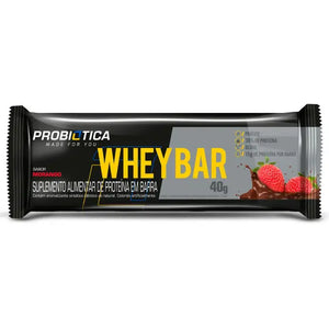 Whey Bar Sabor Morango Caixa c/24 Unidades Probiotica
