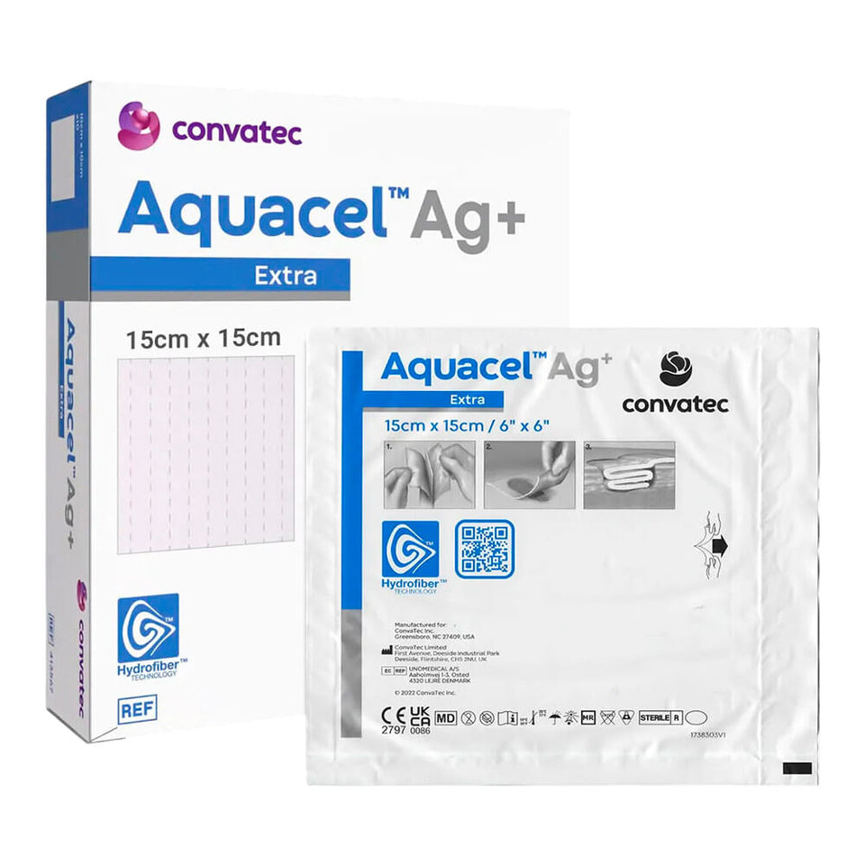 Curativo Aquacel Ag+ Extra c/ Prata 15x15cm (Unidade) Convatec