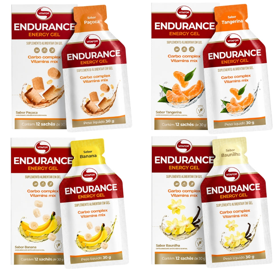 Endurance Caffeine Gel Suplemento Alimentar em Gel 12 Sachês de 30g cada - Vitafor