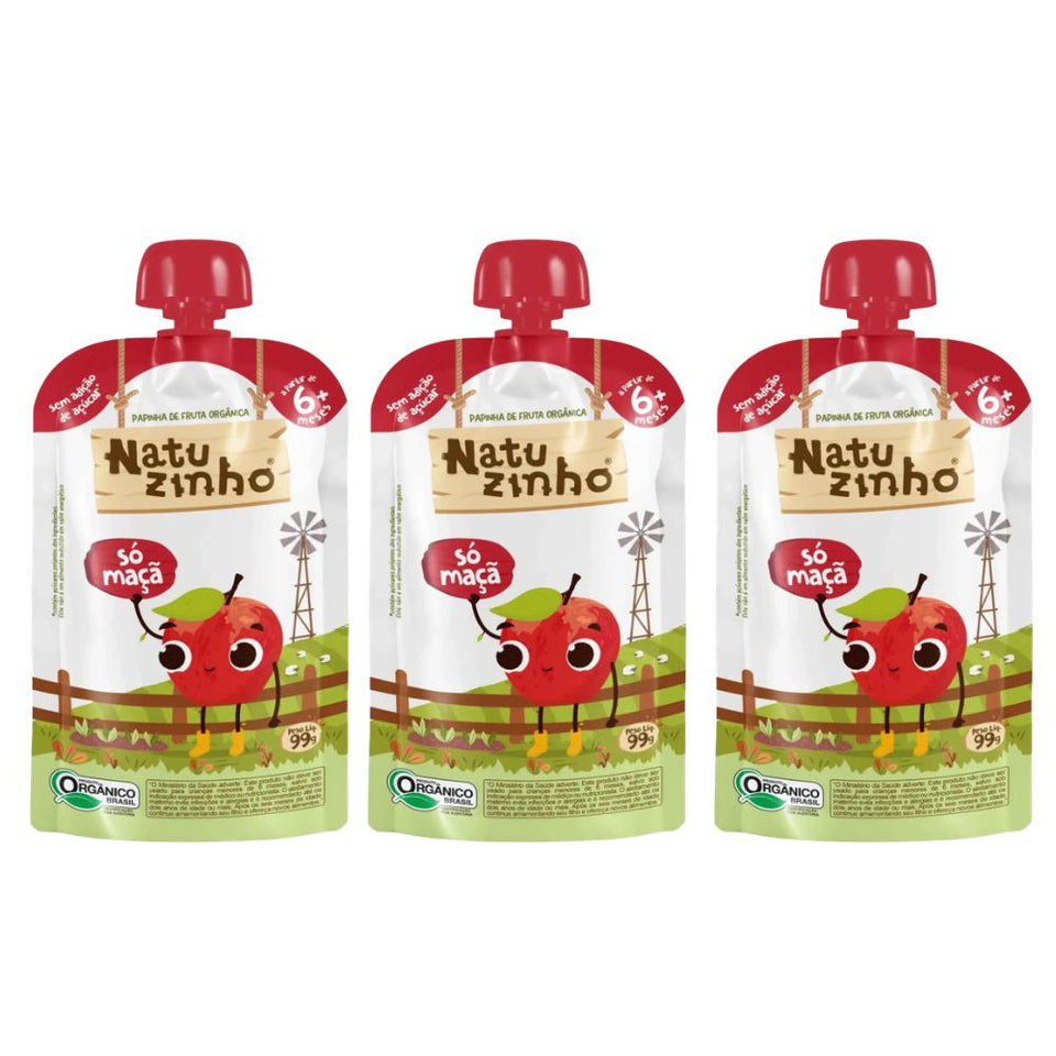 Kit Com 3 Unidades Papinha De Fruta Orgãnica 99g Natuzinho