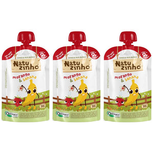 Kit Com 3 Unidades Papinha De Fruta Orgãnica 99g Natuzinho
