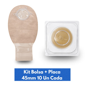 Kit Bolsa + Placa de Colostomia Sur-fit Advantage 45mm Caixa c/10 Un cada Convatec