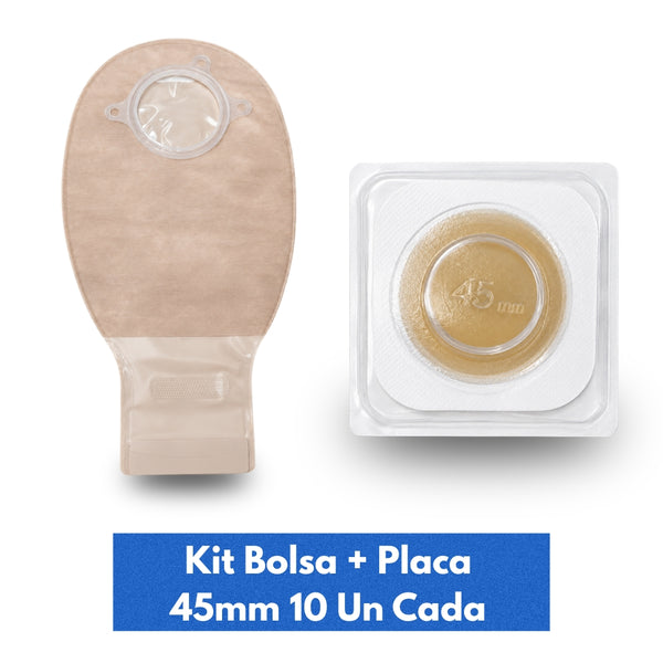 Kit Bolsa + Placa de Colostomia Sur-fit Advantage 45mm Caixa c/10 Un cada Convatec