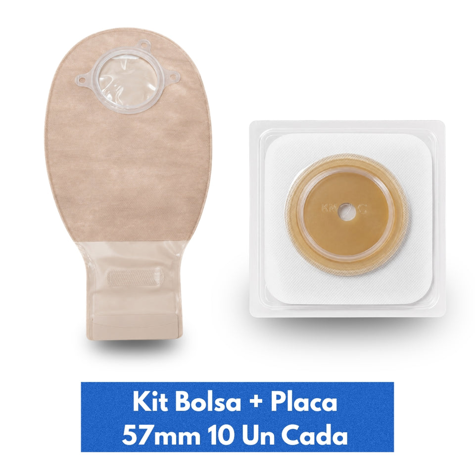 Kit Bolsa + Placa de Colostomia Sur-fit Advantage 57mm Caixa c/10 Un cada Convatec