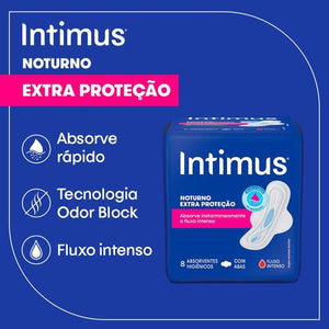 Absorvente Intimus Noturno pct c/30 un. Seca c/ Abas