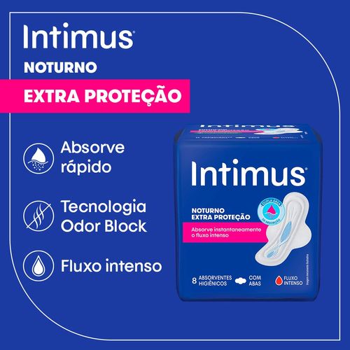 Absorvente Intimus Noturno pct c/30 un. Seca c/ Abas