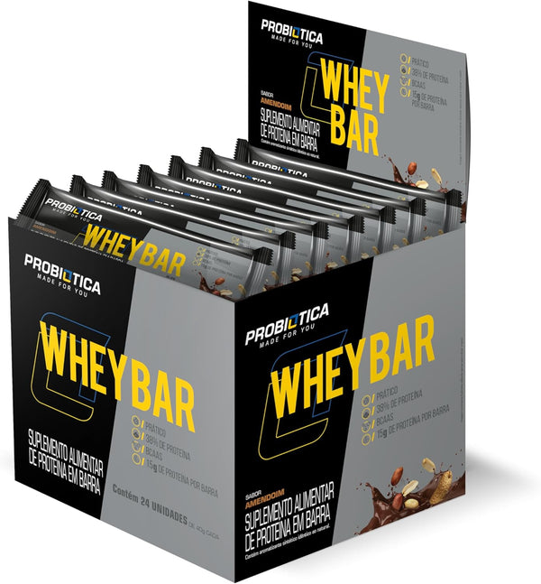 Whey Bar Sabor Amendoim Caixa c/24 Unidades Probiotica