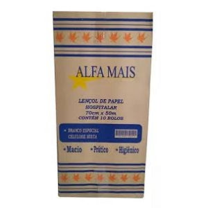 Papel Lançol Descartável 50cmx50m 100% Celulose Alfa-Mais