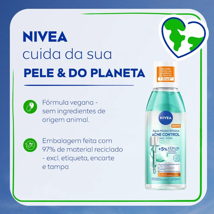 Água Micelar Bifásica Acne Control 200ml Nivea