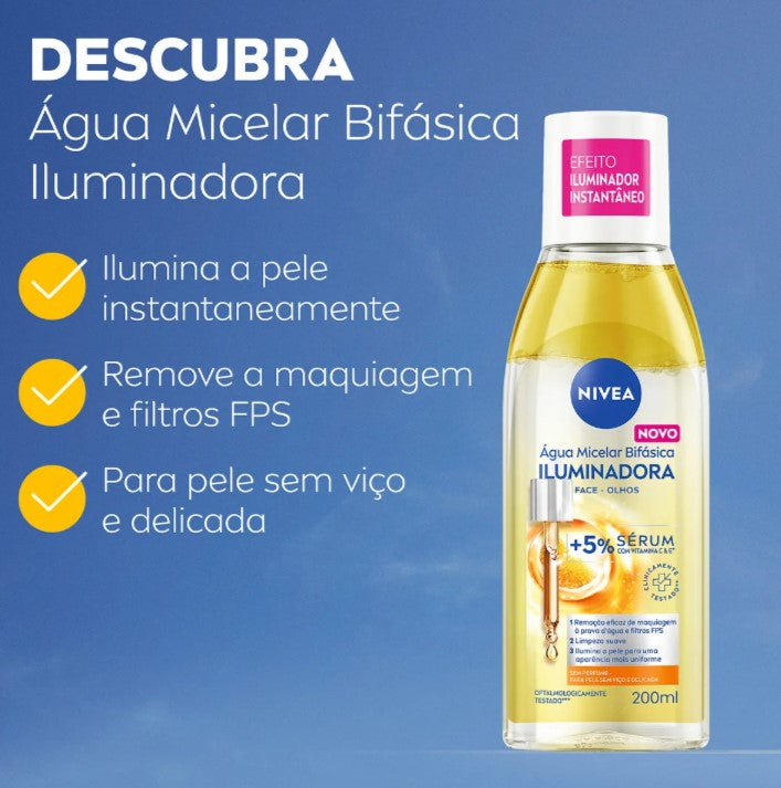 Água Micelar Bifásica Iluminadora 200ml Nivea
