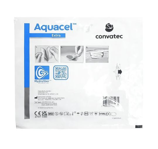 Curativo Aquacel Ag+ Extra c/ Prata 15x15cm (Unidade) Convatec
