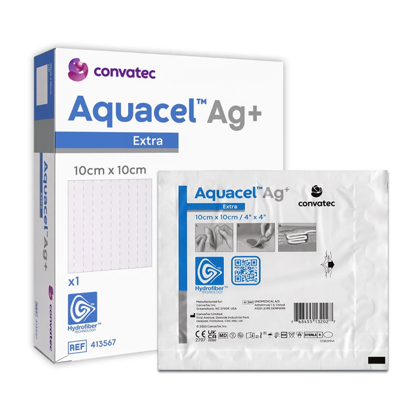 Curativo Aquacel Ag+ Extra c/ Prata 10x10cm (Unidade) Convatec