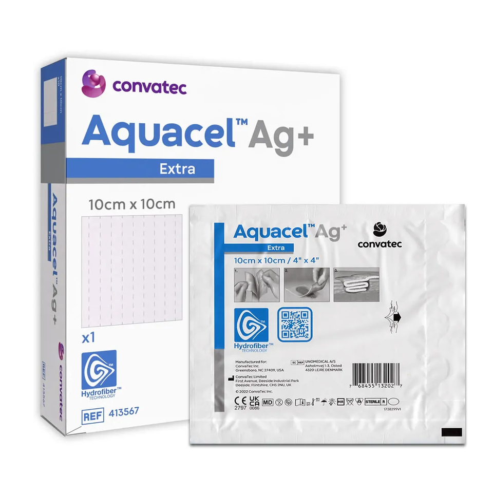 Curativo Aquacel Ag+ Extra c/ Prata 10x10cm (Unidade) Convatec