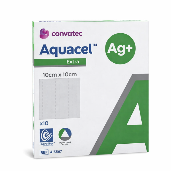 Curativo Aquacel Ag+ Extra c/ Prata 10x10cm (Cx c/10 un) Convatec