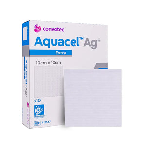 Curativo Aquacel Ag+ Extra c/ Prata 10x10cm (Unidade) Convatec