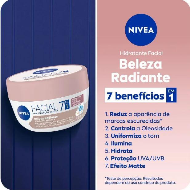 Creme Facial Beleza Radiante 7 em 1 Pote 100g Nivea