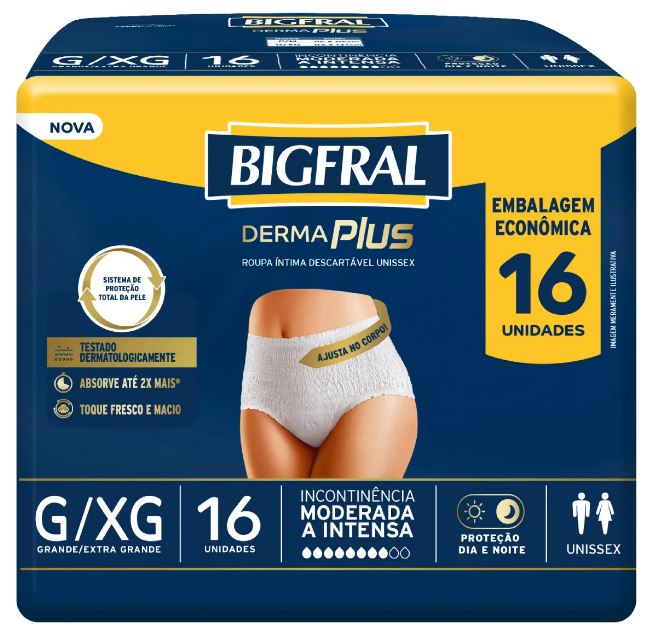 Bigfral Derma Plus Pants Roupa Íntima Tam. G/XG c/16 un.