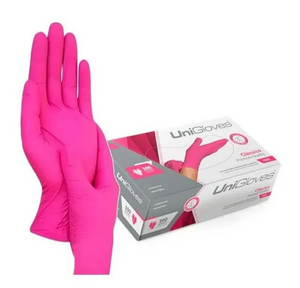 Luva De Procedimento Com Pó Premium Pink Com 100 Unidades UniGloves