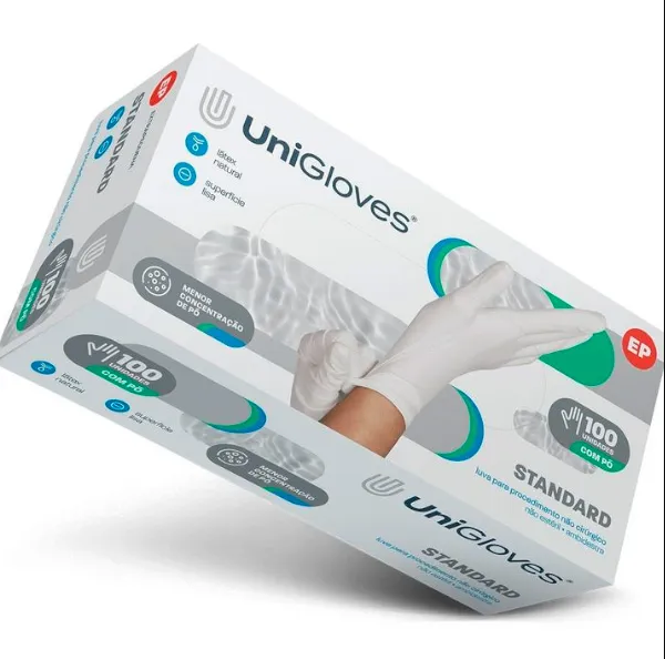 Luva De Procedimento Com Pó Standard Com 100 Unidades UniGloves