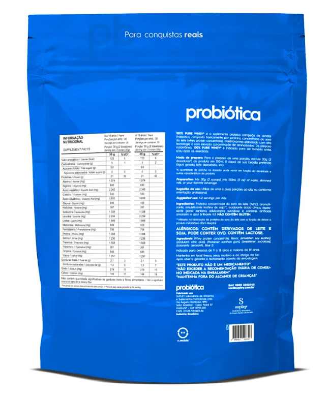 100% Pure Whey Refil 900g Iogurte Com Limão Probiótica