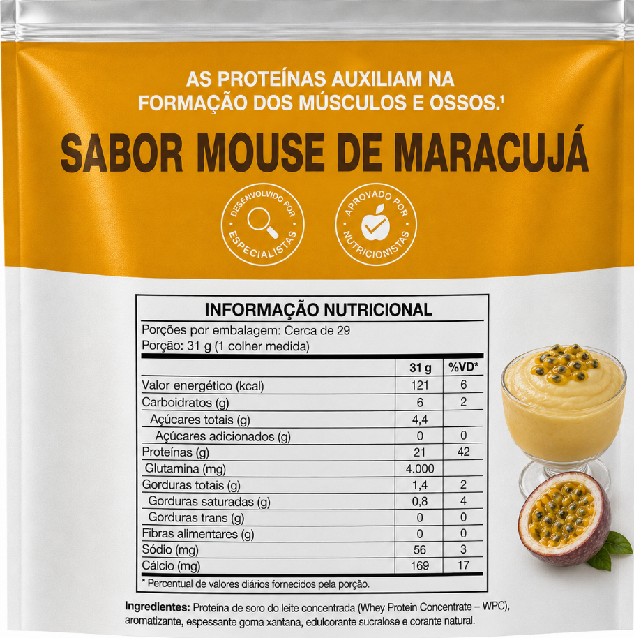 Whey Protein WPC Pouch 900g Mousse de Maracujá Vitafor