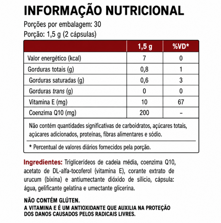 Coenzima Q10 200mg 60 Capsulas Vitafor
