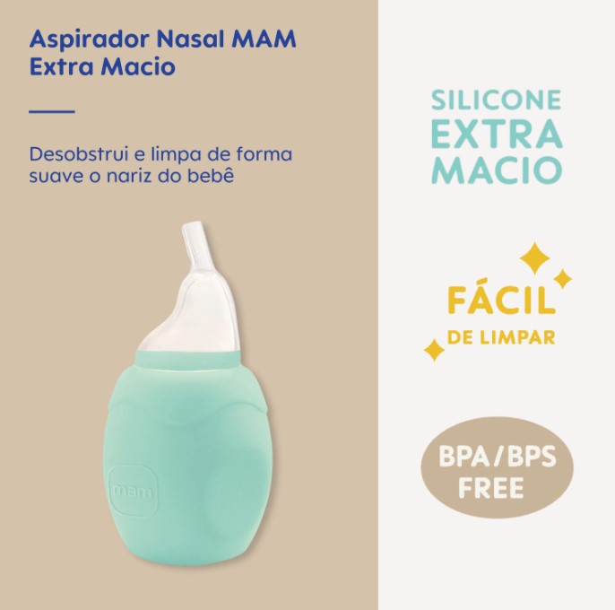 Aspirador Nasal para Bebês com Silicone Extra Macio MAM