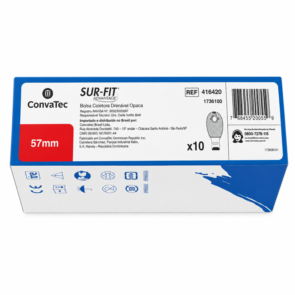 Surfit ADV Bolsa Opaca 57mm Cx c/10 Un Convatec