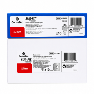 Kit Bolsa + Placa de Colostomia Sur-fit Advantage 57mm Caixa c/10 Un cada Convatec