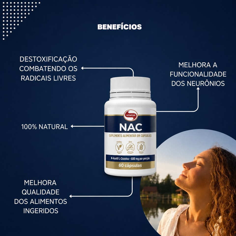 Nac Acetil Cisteína 60 Cápsulas Vitafor