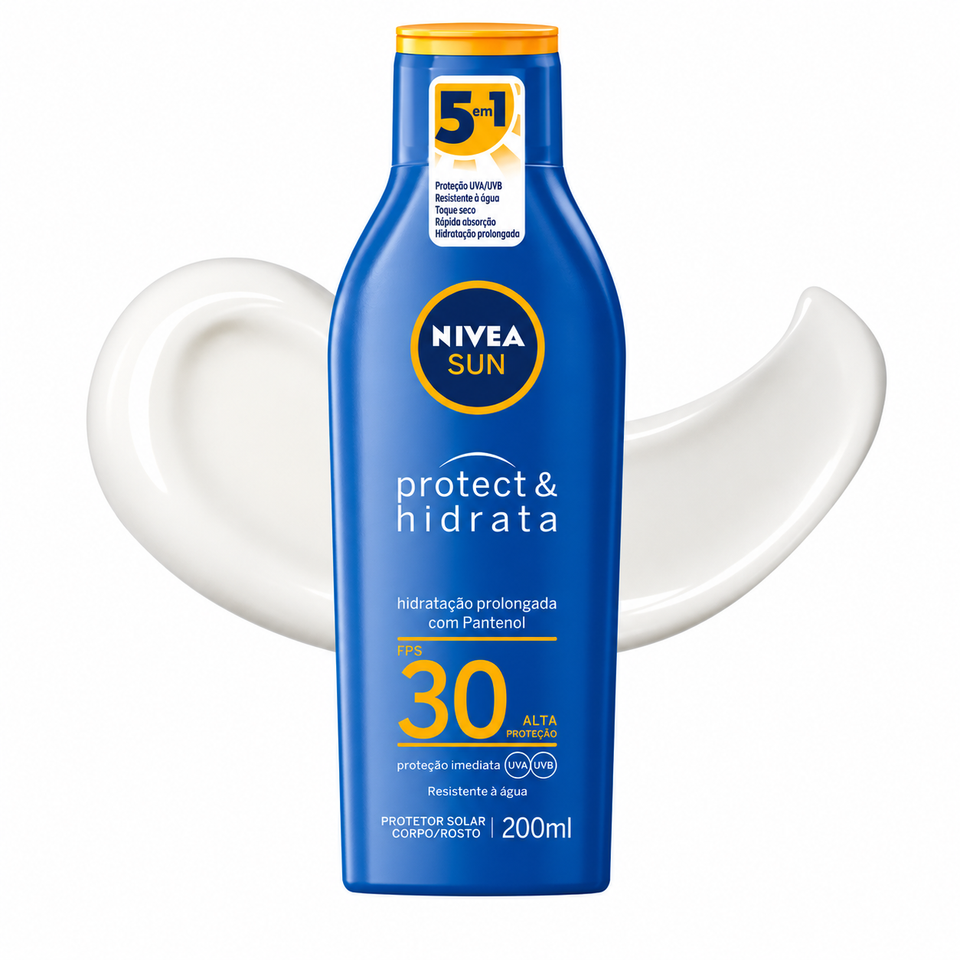 Protetor Solar FPS30 Corpo/Rosto Resistente à Água 200ml Nivea