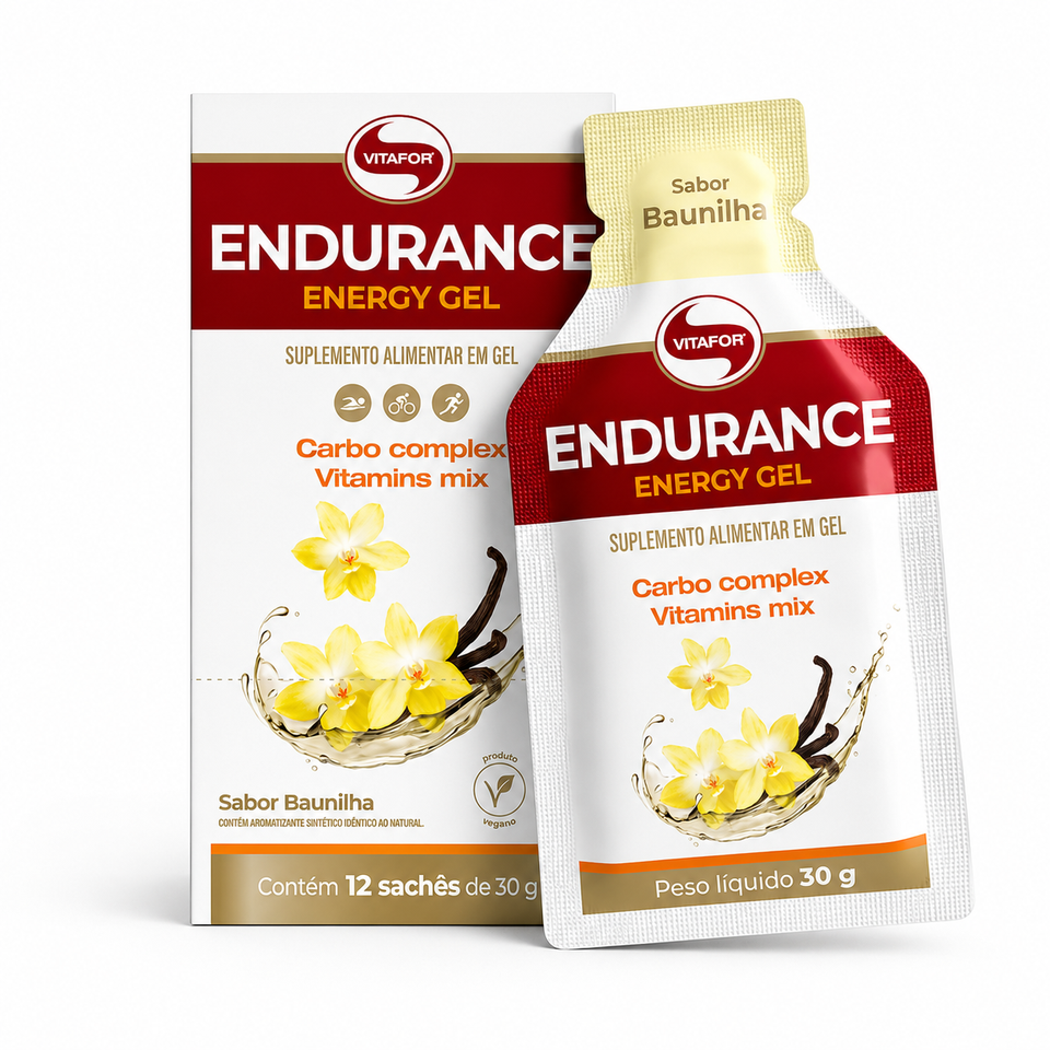 Endurance Caffeine Gel Suplemento Alimentar em Gel 12 Sachês de 30g cada - Vitafor