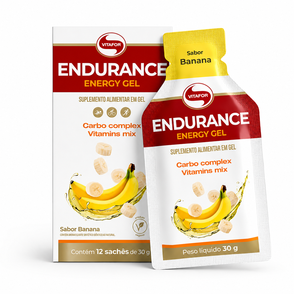 Endurance Caffeine Gel Suplemento Alimentar em Gel 12 Sachês de 30g cada - Vitafor
