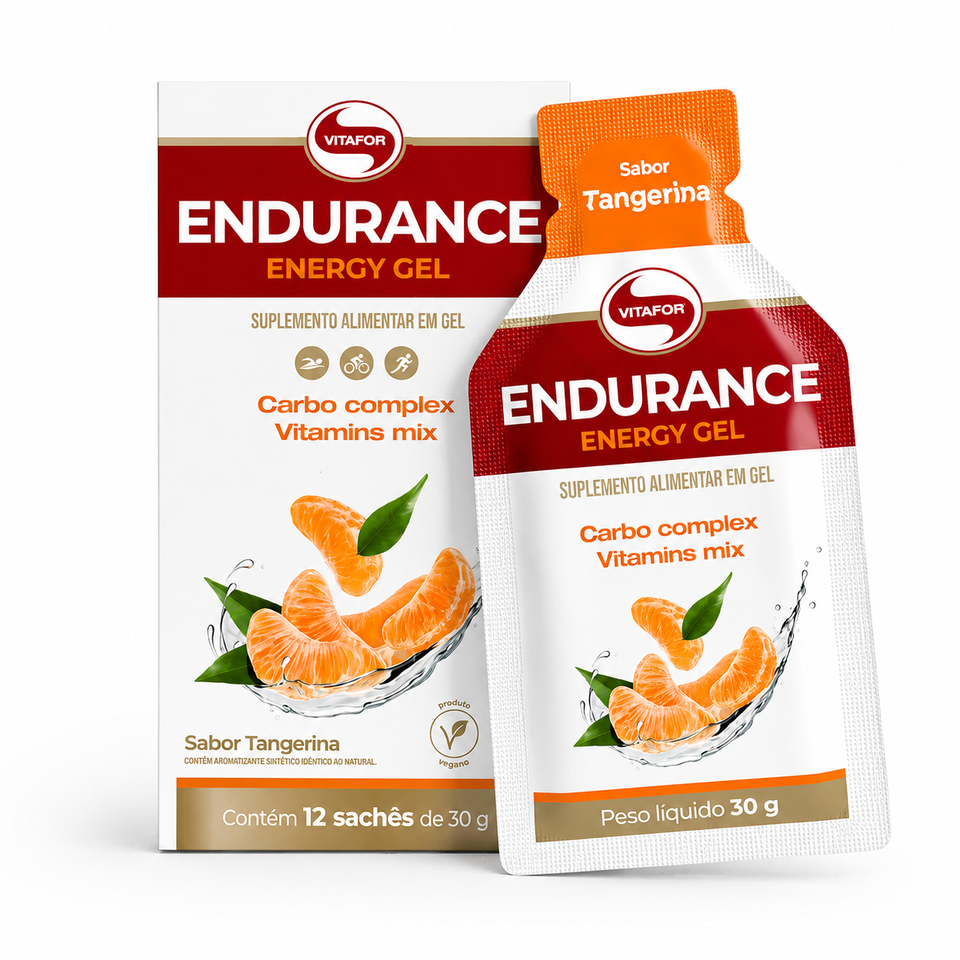 Endurance Caffeine Gel Suplemento Alimentar em Gel 12 Sachês de 30g cada - Vitafor