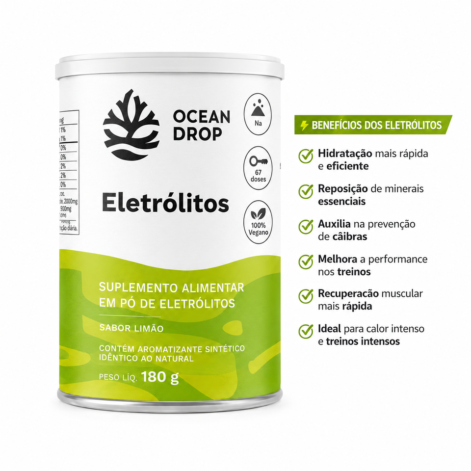 Suplemento Alimentar Eletrólitos Sabores 180g Ocean Drop