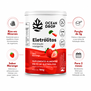 Suplemento Alimentar Eletrólitos Sabores 180g Ocean Drop