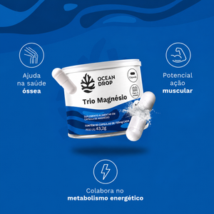 Trio Magnésio 60 Cápsulas Ocean Drop