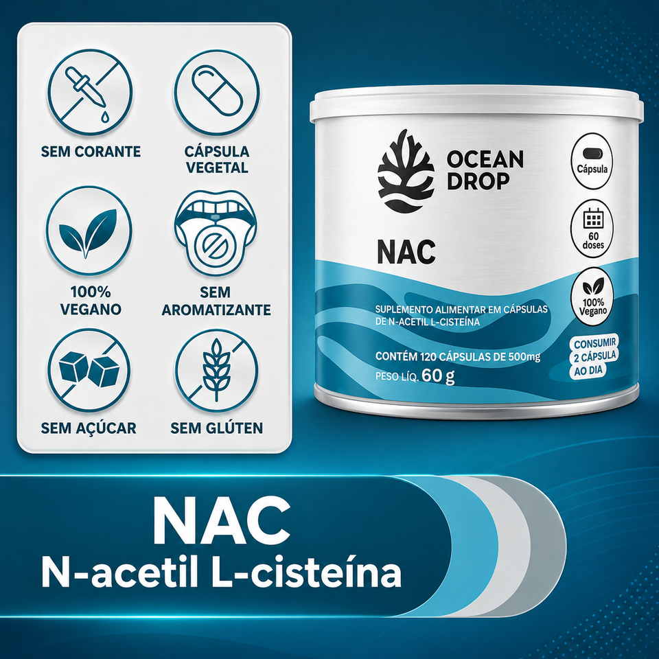 Suplemento Alimentar Nac 120 Cápsulas Ocean Drop
