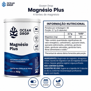 Magnésio Plus 180 Cápsulas Ocean Drop