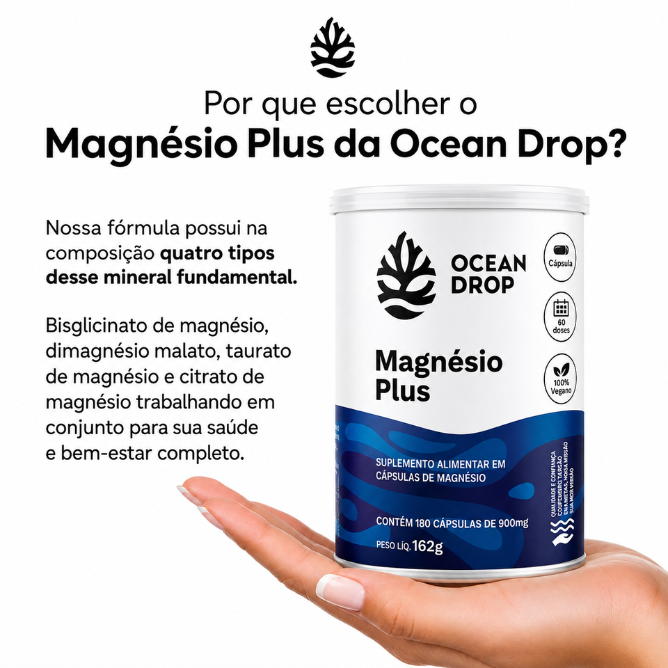 Magnésio Plus 180 Cápsulas Ocean Drop