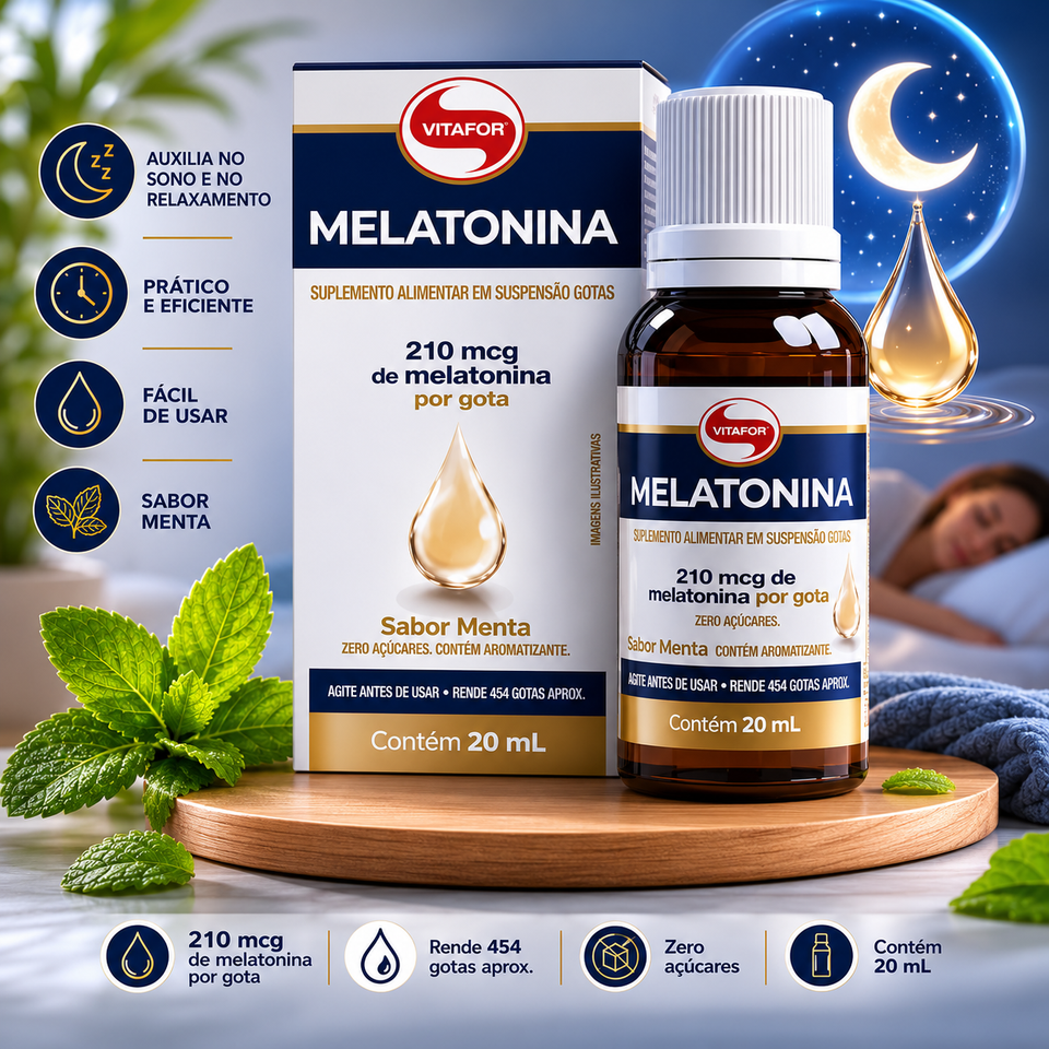 Suplemento de Melatonina 20ml Vitafor