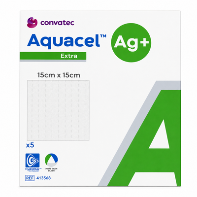Aquacel Ag+ Extra 15x15cm (Cx c/ 5 unidades) - Convatec