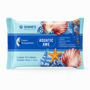Lenço Demaquilante Pantenol 25 unidades  Removedor de Maquiagem Shine's