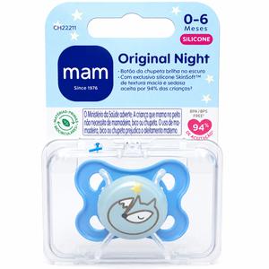 Chupeta Night Brilha no Escuro Cores - 0-6 meses MAM