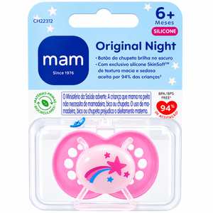 Chupeta Night Brilha No Escuro Cores 6+ Meses MAM