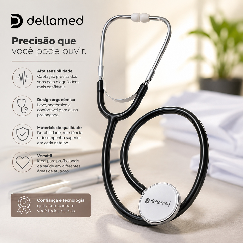 Estetoscópio Simples Profissional Dellamed