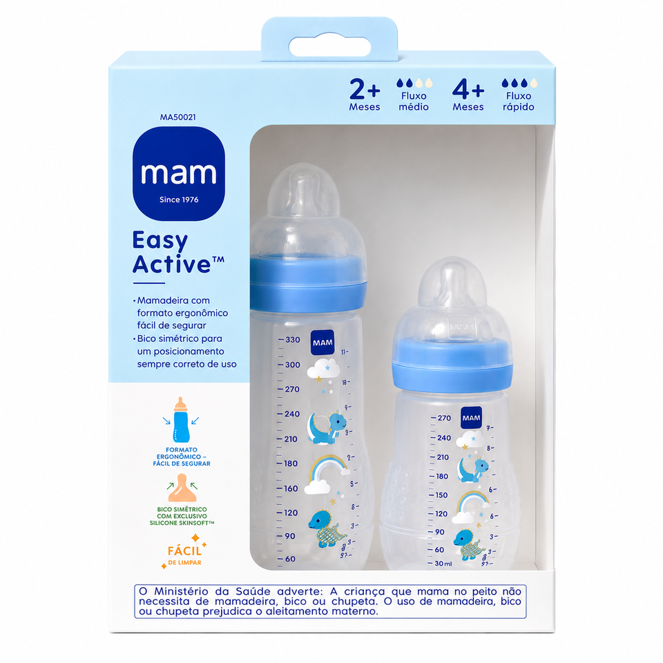 Kit Mamadeira Easy Active tm 4+Meses Cores MAM