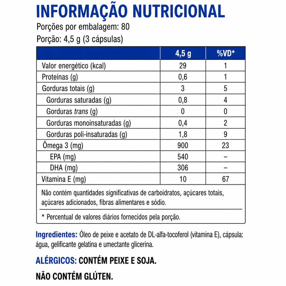 Ômega 3 EPA e DHA 240 Cápsulas 1000mg Vitafor