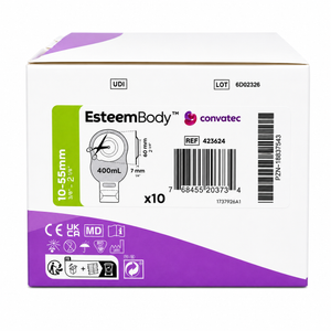 Bolsa Esteem Body Opaca 10-55mm Recortável Cx c/10 Un Convatec