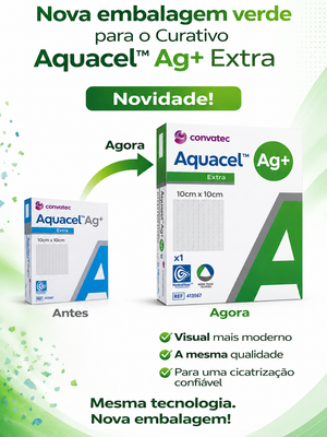 Curativo Aquacel Ag+ Extra c/ Prata 10cmx10cm (Unidade) Convatec